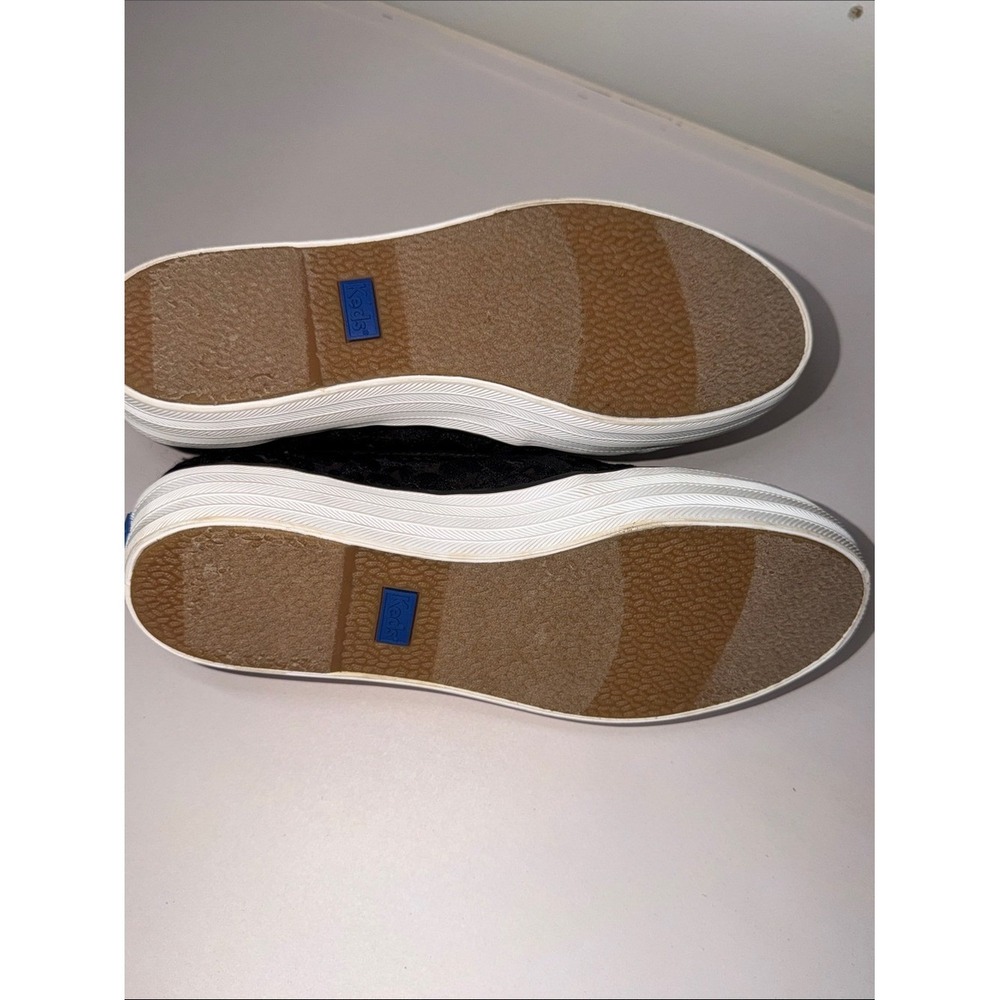 Keds Black Lace Slip-On Platform Sneakers with White Sole - Picture 5 of 6